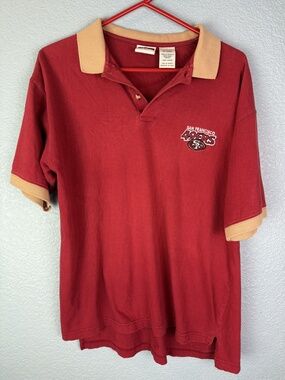 Vintage San Francisco 49ers Shirt Mens Large Red NFL Football The Edge 90s Polo